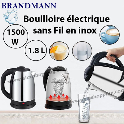 Bouilloire Electrique 1,5 Litres - 2200 Watts -Wks3002- noir-inox - Prix en  Algérie