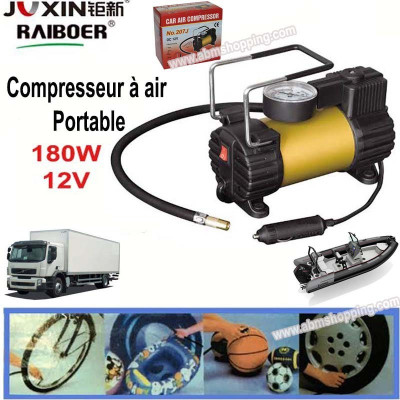 Compresseur d’air portable gonfleur de pneu 180W 12V