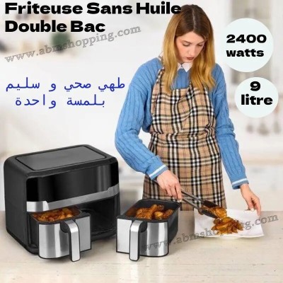 Friteuse Sans Huile Double Bac 9L,2400W  Heinrichs
