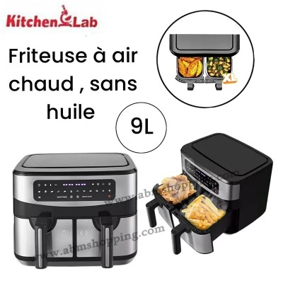Friteuse a lair sans huile de 9 L à 2 paniers kitchen lab