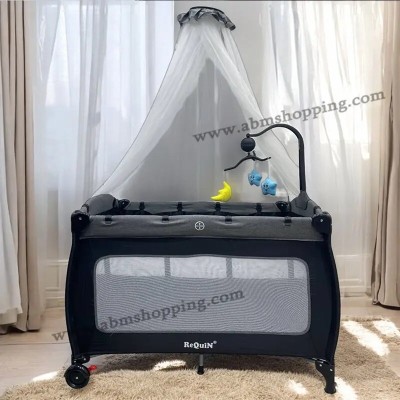 Lit Parc Bébé 2 Niveaux 105x70cm avec Mobile Musical | Meloo