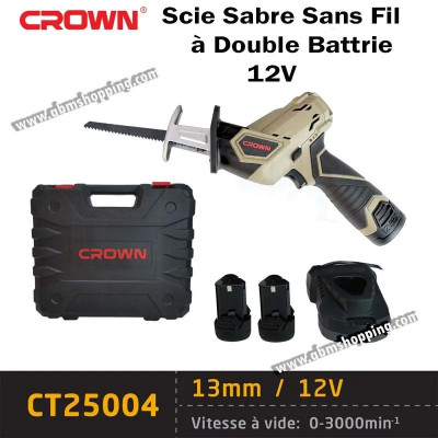 Scie Sabre Sans fil à Double Batterie 12V - Crown