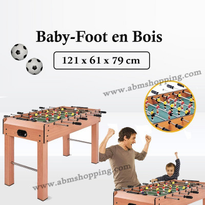 Baby-Foot en Bois, 121 x 61 x 79 cm
