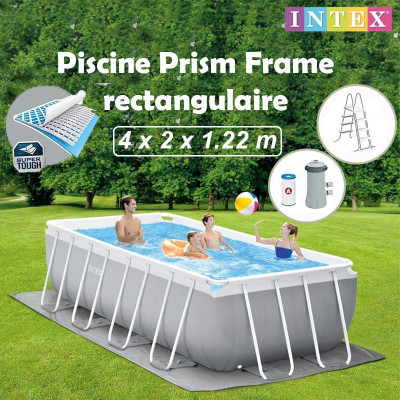 Piscine Prism Frame rectangulaire 400x200x122 cm | INTEX