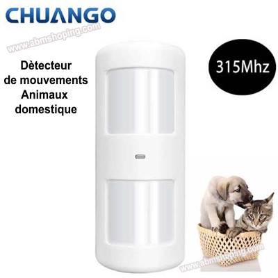 Détecteur de mouvements animaux domestiques - Chuango