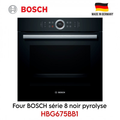 Four Bosch série 8 noir HBG675BB1 pyrolyse 