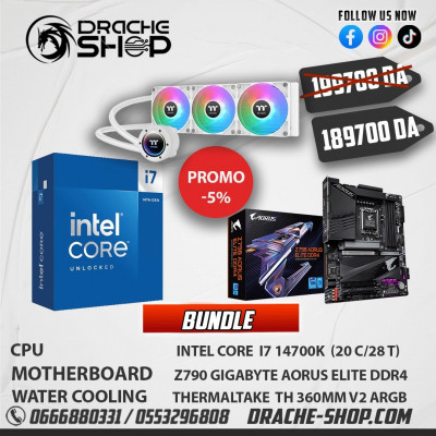 Combo Intel I7 14700K + Carte mère Z790 Gigabyte + Water Cooling Thermaltake TH 360 V2 ARGB