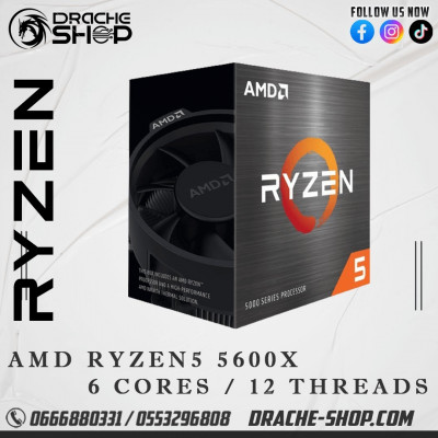 Processeur AMD Ryzen 5 5600X Wraith Stealth (3.7 GHz / 4.6 GHz)