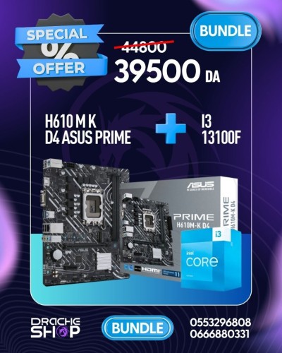 Combo H610m K D4 Asus + Intel I3 13100F