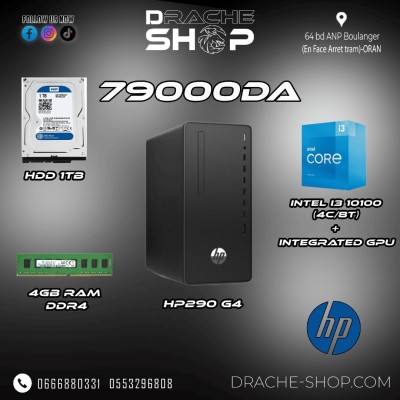 Pc de marque HP PRO 290-G4 I3 10eme RAM 4GB HDD 1TB