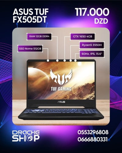 Laptop Gaming Asus Tuf FX505DT Ryzen5 3550H GTX 1650 4GB RAM 12GB SSD Nvme 512GB