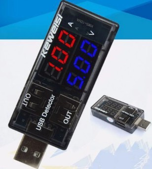Dual USB Tester USB Detector Current Voltage Testing Double USB LCD Display Power KWS 10VA 3-9V