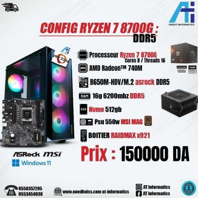 CONFIG PC DDR5 AMD RYZEN 7 8700G / AMD Radeon 740M 