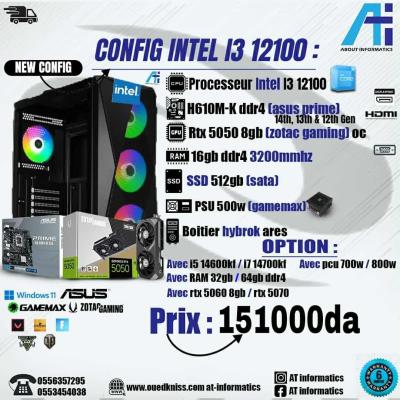 CONFIG PC GAMING INTEL CORE I3 12100 AVEC RTX 5050 8GB ZOTAC GAMING NEW