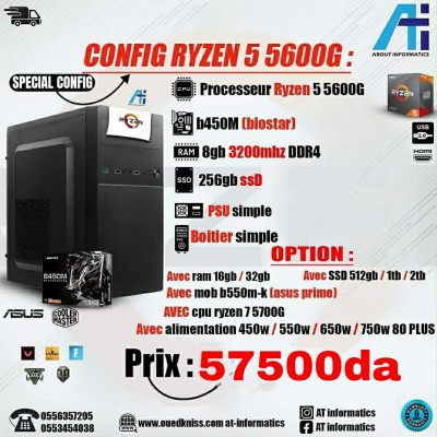 CONFIG PC GAMING AMD RYZEN 5 5600G AVEC B450M BIOSTAR 