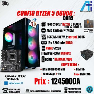 CONFIG PC DDR5 AMD RYZEN 5 8600G / AMD Radeon 740M 