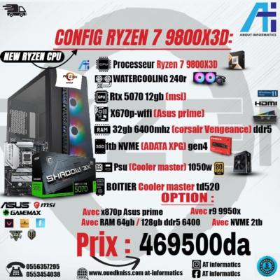 CONFIG PC GAMING AMD RYZEN 7 9800X3D AVEC RTX 5070 12GB MSI SHADOW 