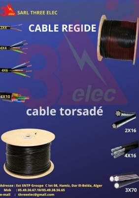 cable torsadé et cable regide et souple 