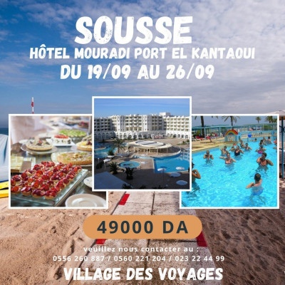 voyages organise Tunisie - 19 SEPTEMBRE - HOTEL 4* ALL