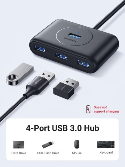 UGREEN USB 3.0 TO 4*USB 3.0 HUB + TYPE-C 5V EXTERNAL POWER CR113