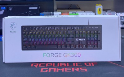 MSI Forge GK300 Mechanical Keyboard, Blue SWITCHES, RGB, Ergonomic, Anti-GHOSTING (Black)