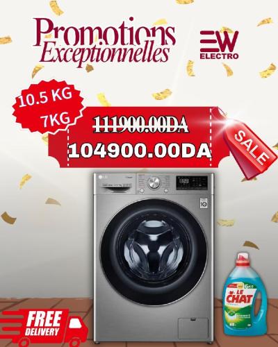 LG Lave-linge et Sèche-linge | 10,5 / 7 Kg| Capacité plus grande | Ai DD | Steam | ThinQ