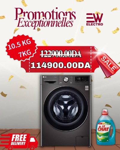 LG Lavante/séchante 10.5/07KG 6 Motion Direct Drive Moteur Direct Drive garantie 10 ans TurboWash