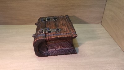 Ancien Livre boite en bois et fer forgé, charme rustique, coffret à bijoux
