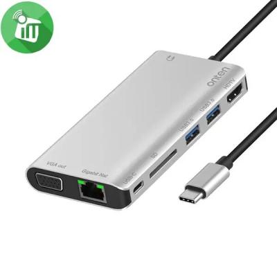 Onten OTN-9591B 8 IN 1 Type-C Multi-Function Dock Station