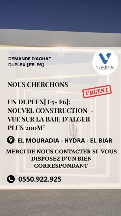 Purchase search Apartment Alger El mouradia
