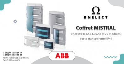 Coffret Mistral Encastré ABB IP41   8 - 12 - 24 - 36 - 48 & 72 Modules 