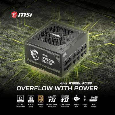  ALIMENTATION MSI MAG A1250GL 80+ GOLD FULL MODULAR
