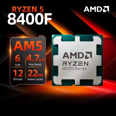 PROCESSEUR AMD RYZEN 5 8400F 6-COEURS 12-THREADS 4.7GHZ 22MO CACHE MPK
