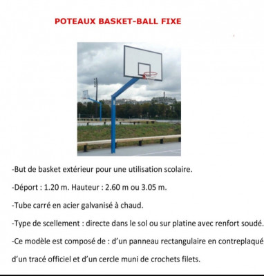 Poteaux basket-ball fixe