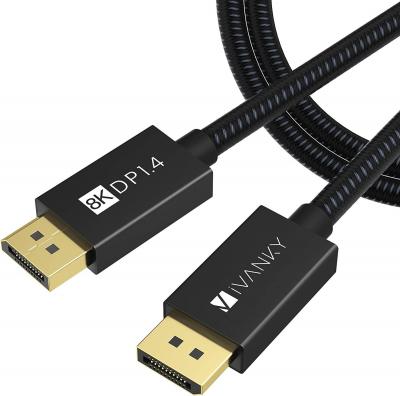 IVANKY Cable DisplayPort 1.4 2.0M 8K/60Hz, 4K/144Hz, 1080P/240Hz, BR3, 32,4 Go/S, HDCP 2.2, HDR