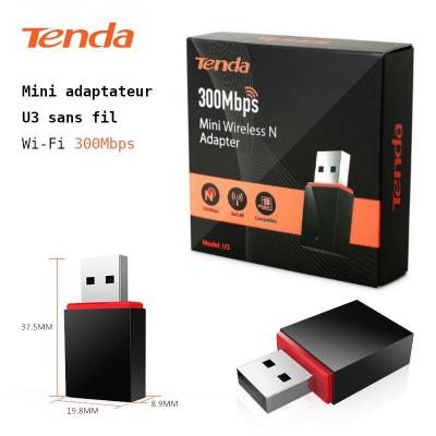 Clé USB WIFI TENDA U3 Mini Adaptateur Wi-Fi N 300Mbps.