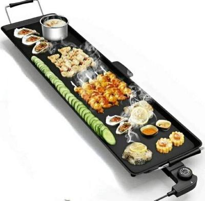 Gril De Table Electrique GM 90x23CM Avec Bac A Graisse Amovible, 2000 Watts, Revêtement Antiadhésif