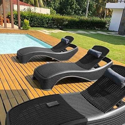  Extérieur Rattan Chaise Longue, Transat 