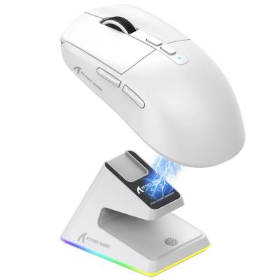 ATTACK SHARK X6 WIRELESS GAMING MOUSE PAW3395 WITH CHARGING DOCK WHITE