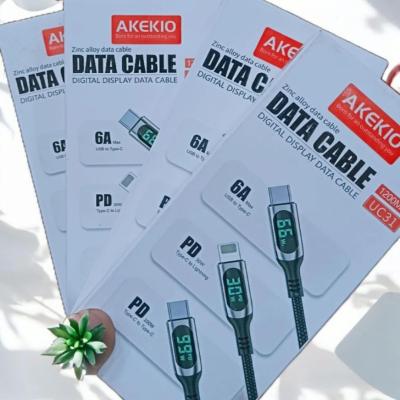 CABLE USB TO TYPE-C 6 AMPERE AKEKIO UC31 - 67W AVEC AFFICHEUR