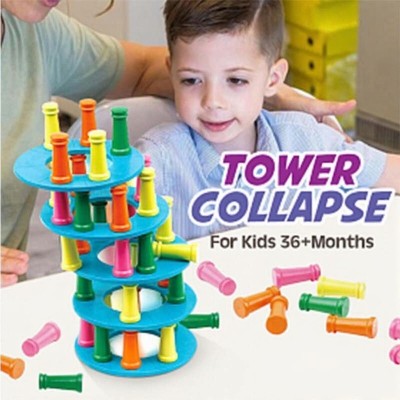 jeux de société 2en1 Jeu d'équilibre et Ludo en bois