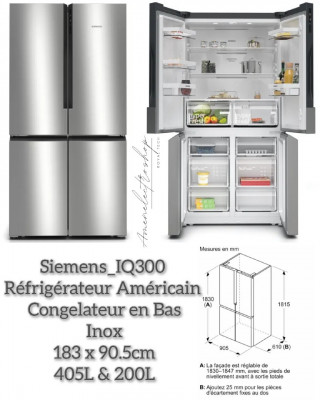 Siemens_IQ300 Réfrigérateur Américain Congelateur 605L