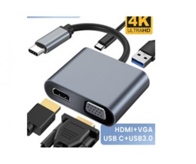ADAPTATEURS  TYPE-C MALE TO HDMI / VGA / USB3.0 / TYPE-C 