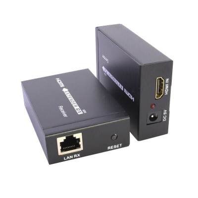 EXTENDER HDMI F - RJ45 - HDMI F 60M 4K   + 02 TRANSFO 05V-1A