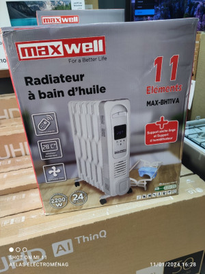 RADIATEUR A BAIN D'HUILE  maxwell ventilés 11 ELEMENTS  MAX-BH11VA