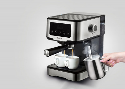 Machine à Café NARDI 2 en 1 Capsules et Café Moulu-Afficheur Tactile-20bar-1100W-Inox