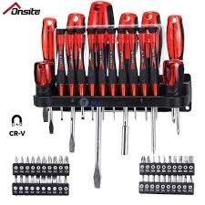 Jeu de tournevis et embouts CR-V à fente, philips et torx tête aimantée 58 Pcs