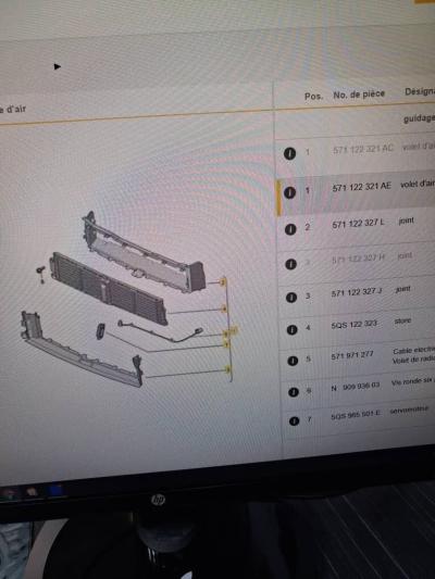 Volet air radiateur volkswagen Tiguan 