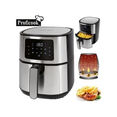 Proficook Friteuse à air chaud 5,5L avec écran tactile -7 programmes- PC-FR 1239 H-Noir-Argent