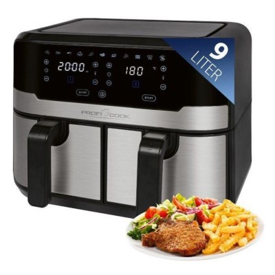 Proficook Friteuse À Air Chaud Saine 9Programmes De Cuisson Et Écran Tactile 9L 2400W PC-FR 1242
